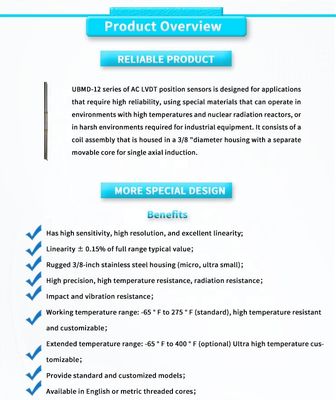 UNIVO UBMD-12Y High Precision LVDT Displacement Sensor for High Sensitivity Measurement