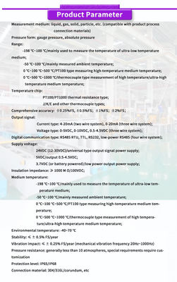 Customizable UNIVO UBW200Y Digital Temperature Sensors Thermocouple for -40C to 500C Range