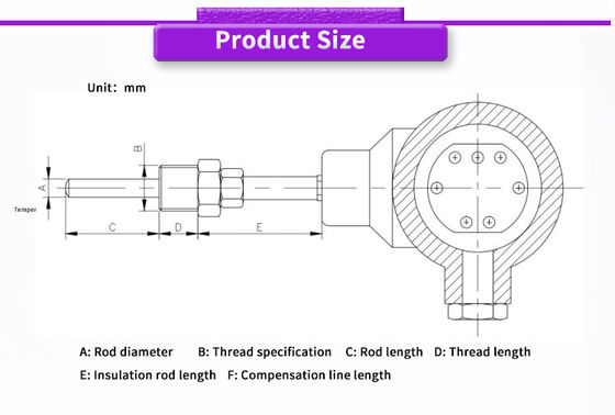 Customizable UNIVO Range Probe for Temperature Sensors 200mm Length 5VDC Power Supply
