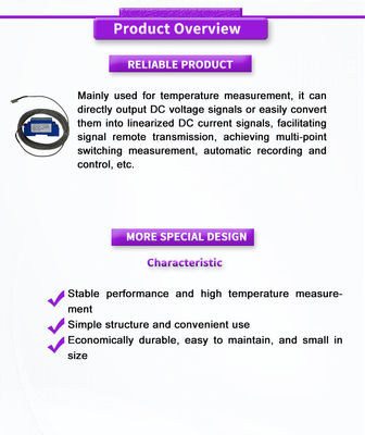 UNIVO UBTT-01Y 316 or 316L Temperature Sensor for High Temperature Measurements 0-500C