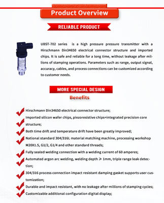304/316L Material Univo UBST-702Y Liquid Level Gauge with Hirschman Din34650 Connector