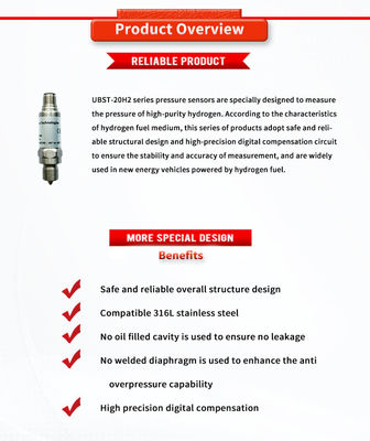 UBST-20H2Y4-20mA 1-5V Hydrogen Pressure Sensor For Nuclear Power Storage System