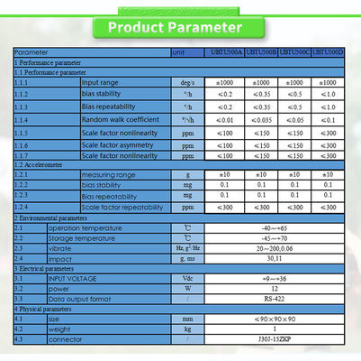 Accurate Navigation Inertial Attitude/Azimuth Reference System with RS422 Output Form