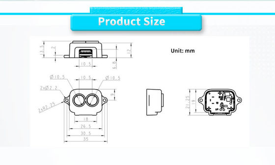 Mini UBJG-01 Laser Distance Sensor For Traffic Flow Measurement 0.2m-8m