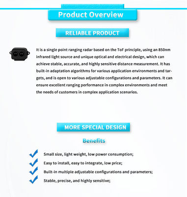 Mini UBJG-01 Laser Distance Sensor For Traffic Flow Measurement 0.2m-8m